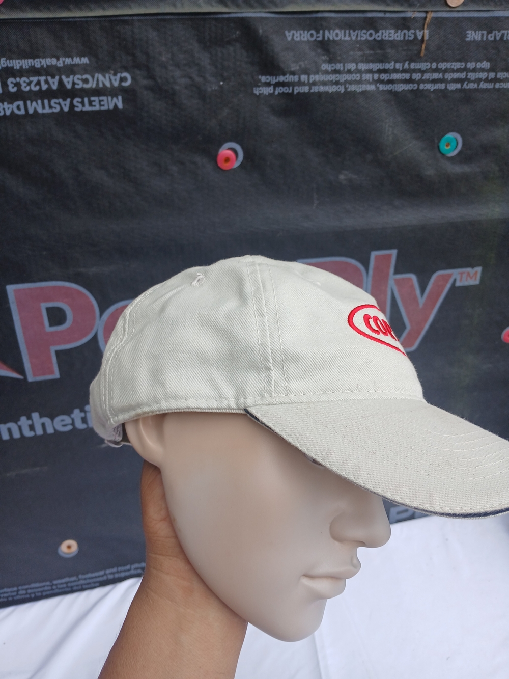 Beige Embroidered Logo Baseball Cap - Picture 3 of 8
